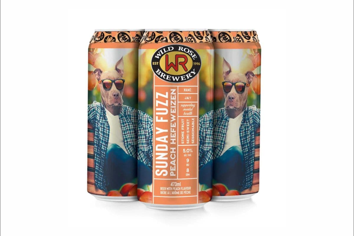 Wild Rose Sunday Fuzz Peach Hefeweizen (4-Pack) (1 x 473 ml)