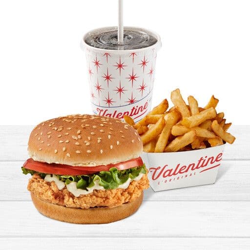 Trio burger de poulet avec frites