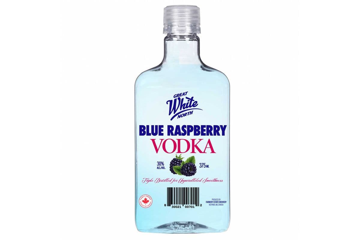 GREAT WHITE NORTH VODKA Blue Raspberry 30% (375ML) (1 x 375ML)
