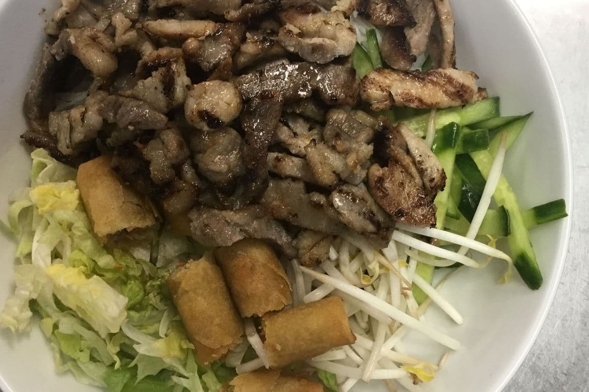 36. Charbroiled Pork and Spring Rolls Vermicelli Bowl