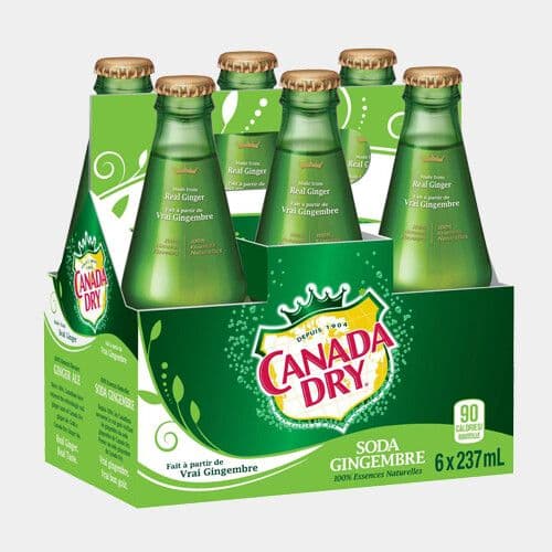 Canada Dry 6 Bouteilles vitre / Canada Dry 6 Glass Bottles