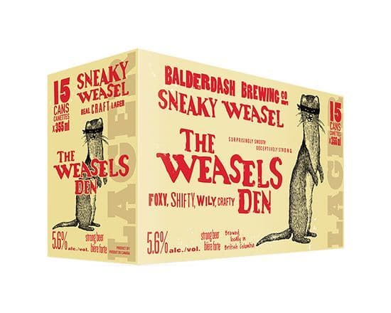 Balderdash Brewing Co. Sneaky Weasel, 15 x 355 ml