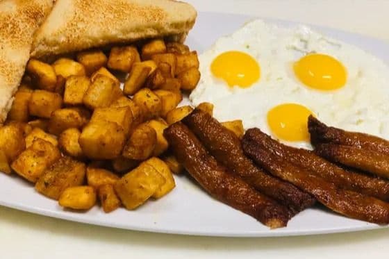 6. Turkey Sausage, Eggs, Toast, and Home Fries
