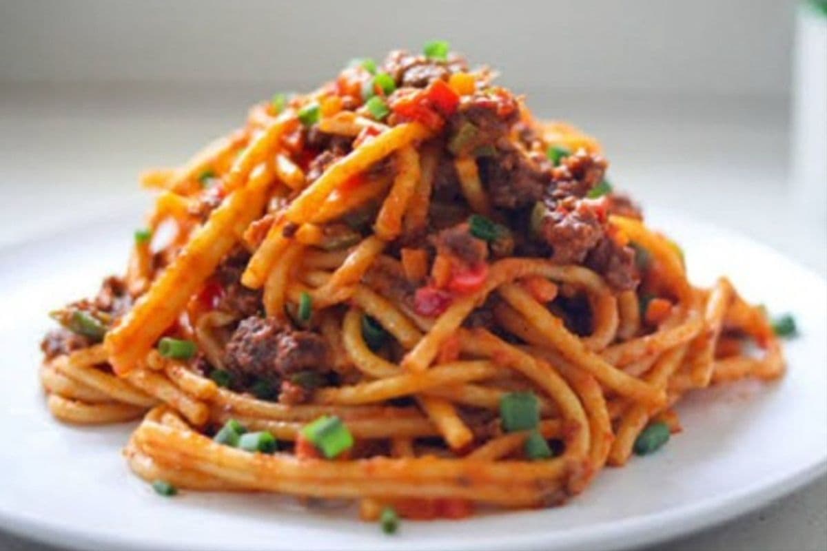 Assorted Jollof Spaghetti