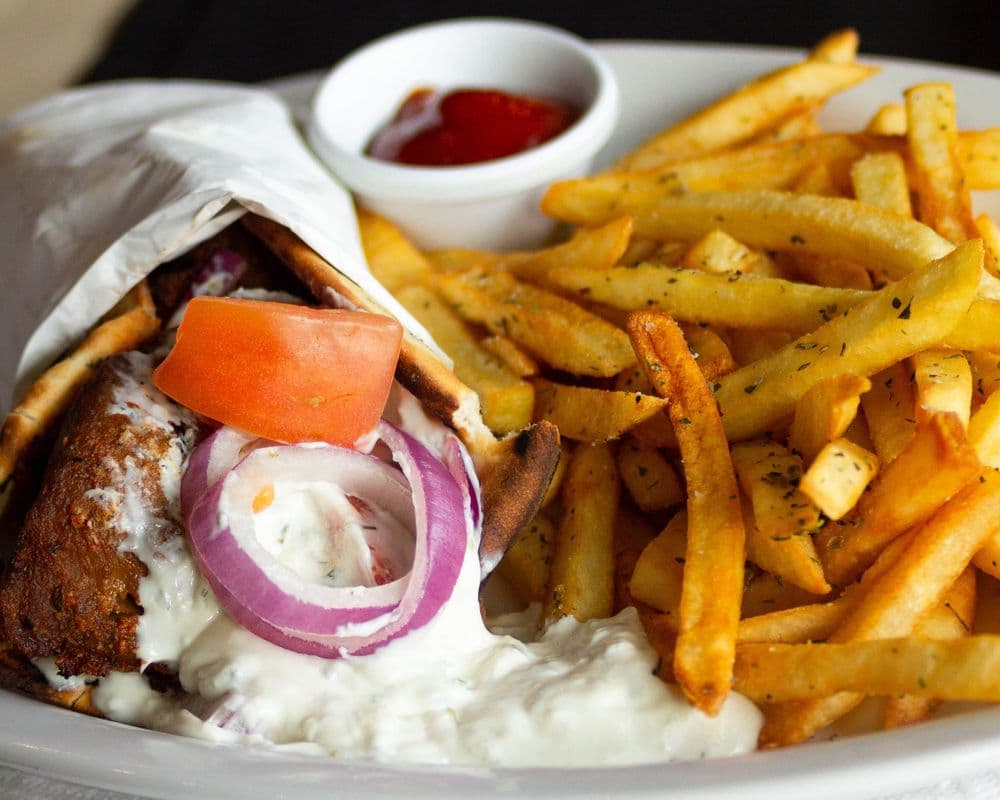 Pork Souvlaki on a Pita