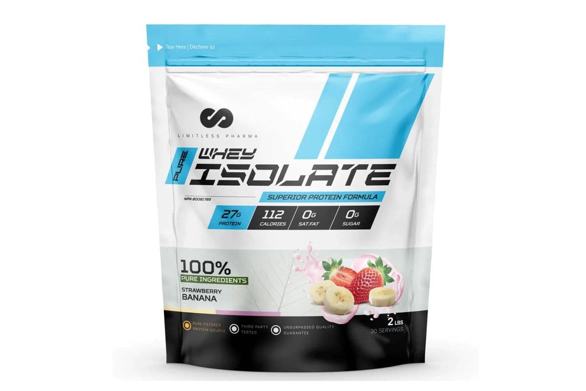 Limitless Pharma Whey Isolate Strawberry Banana Protein Powder (2 lb)