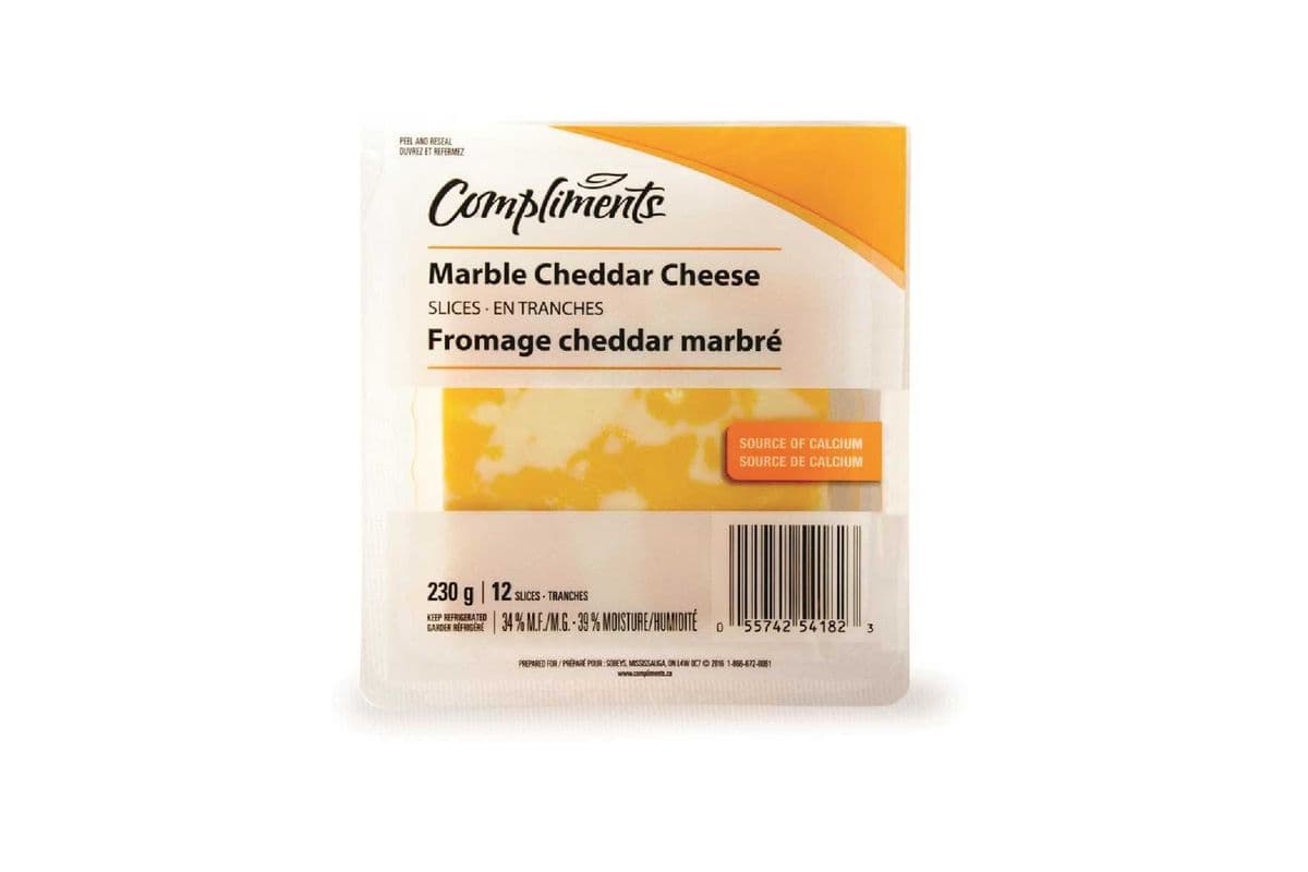 Compliments Marble Cheddar Slices Cheese 230 g