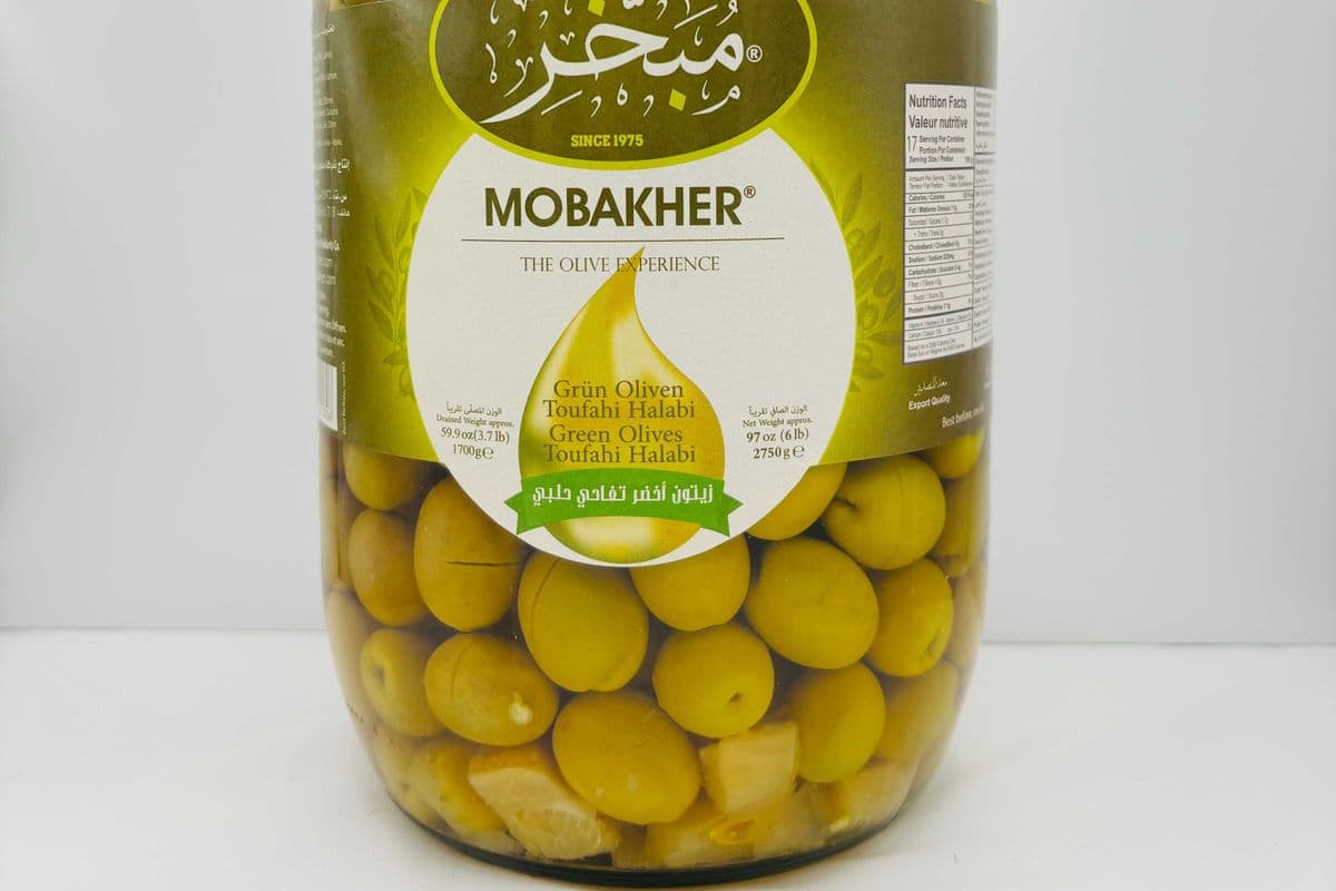 Mobakher Green Olives Toufahi, 2750 Grams (2750g)