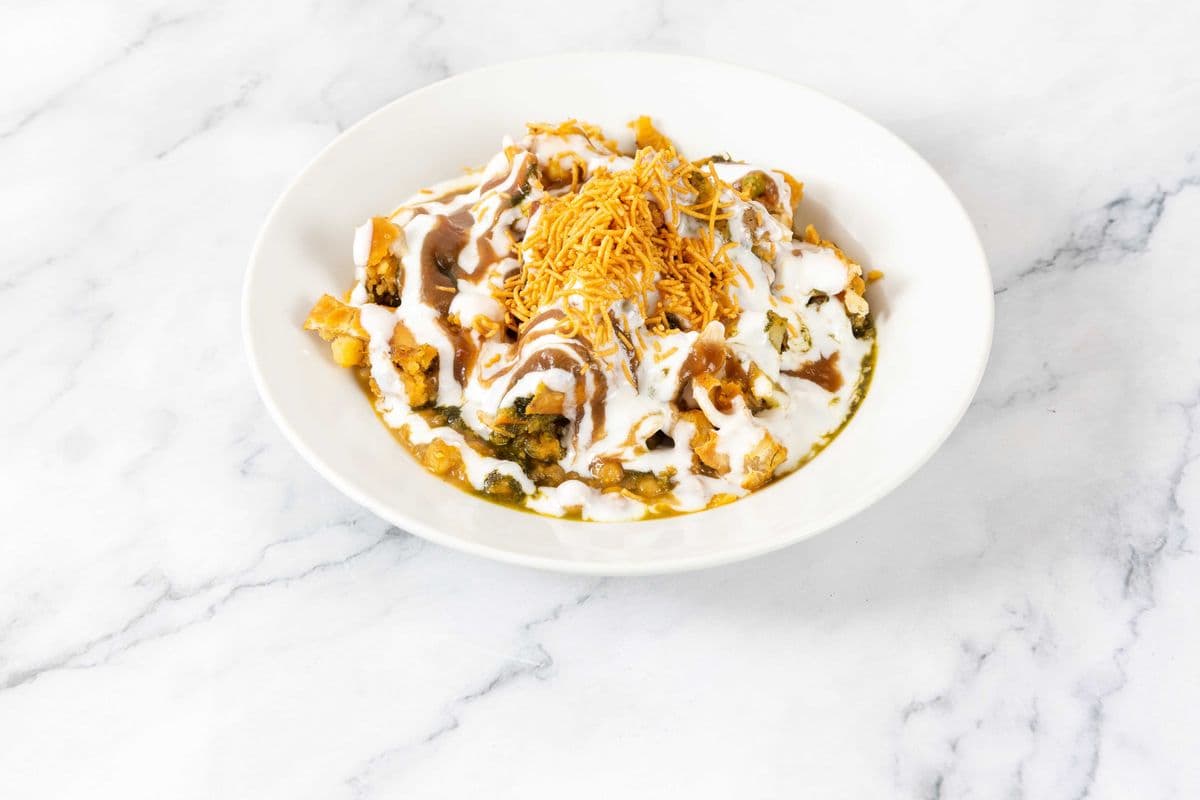 3. Samosa Chaat (Vegetarian)