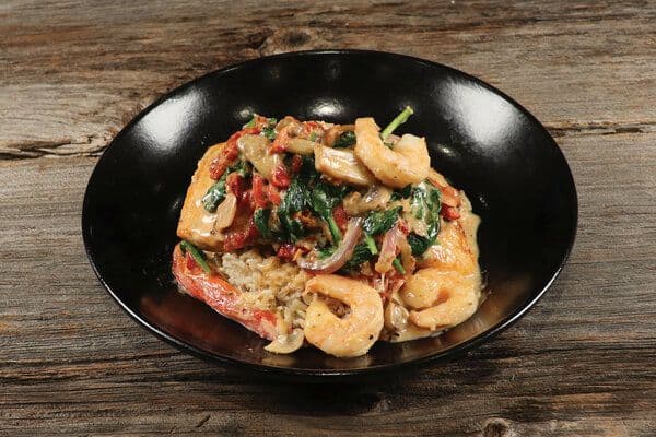 Creamy Garlic Tuscan Salmon & Shrimp