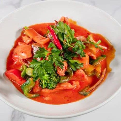 Poulet au cari rouge avec riz / Thai Red Curry Chicken with Rice