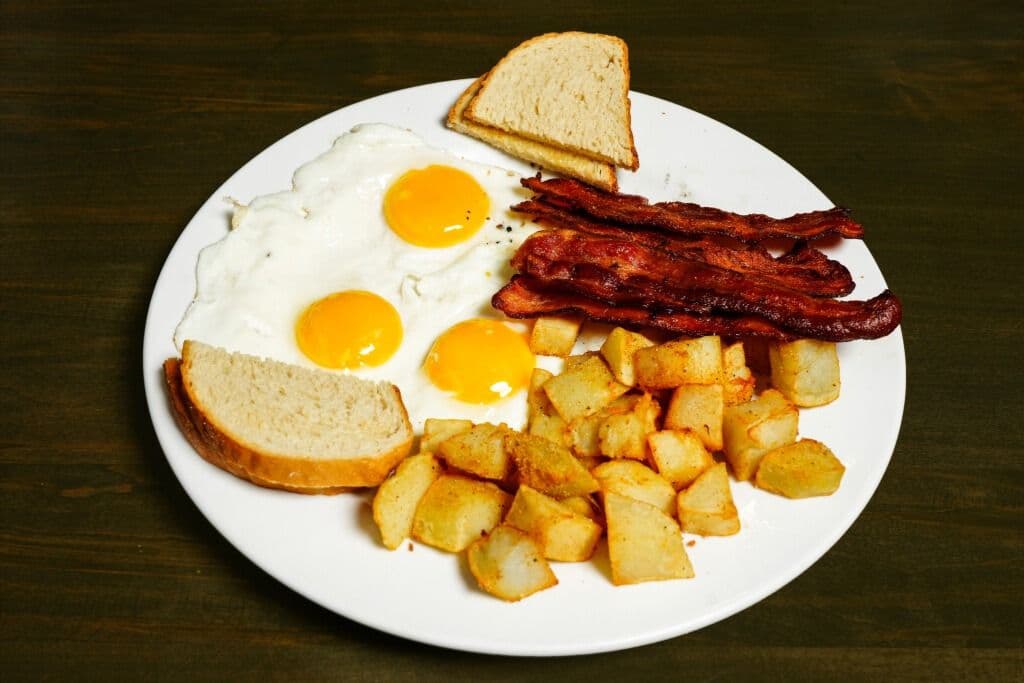 Three Eggs with Bacon
