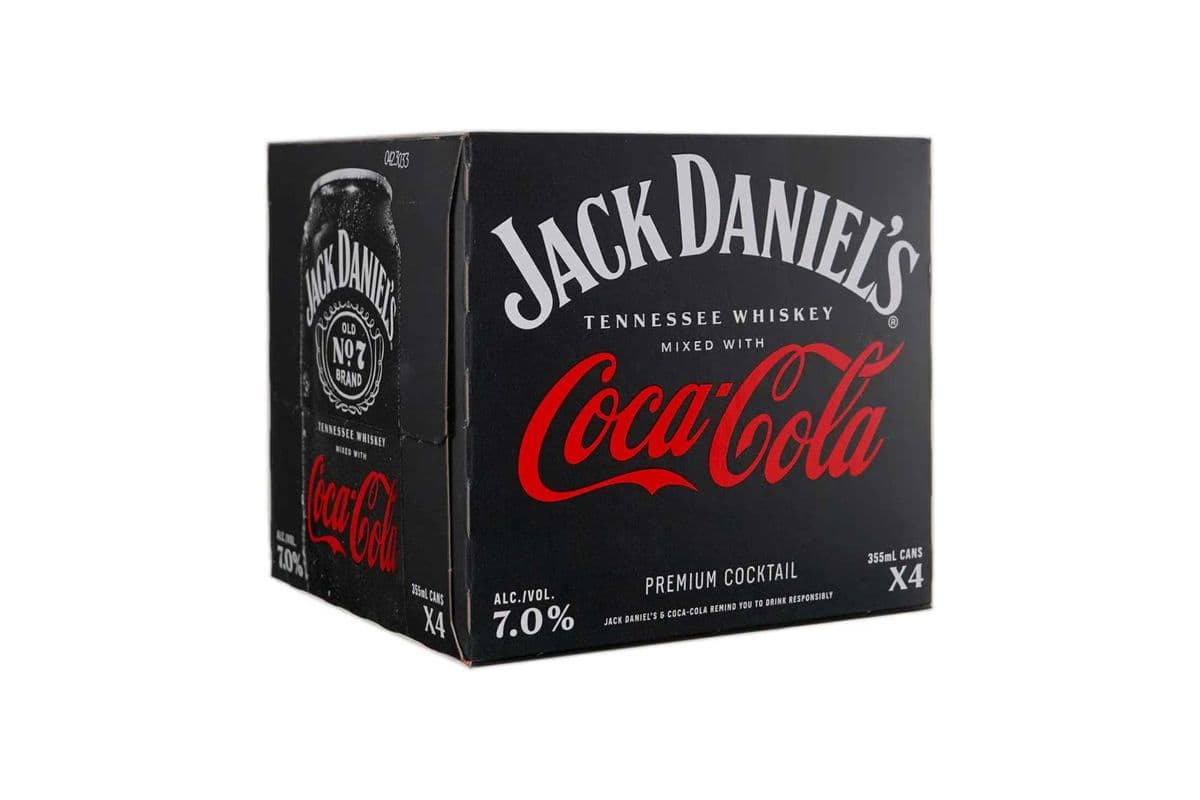 Jack Daniel's Coca Cola Whiskey Beverage (4 Cans) (1 x 4x355ML)