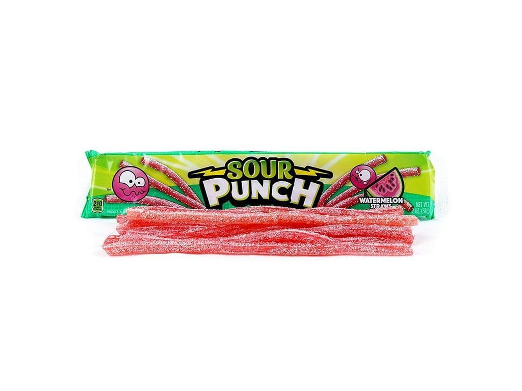 Sour Punch Straws Watermelon Candy