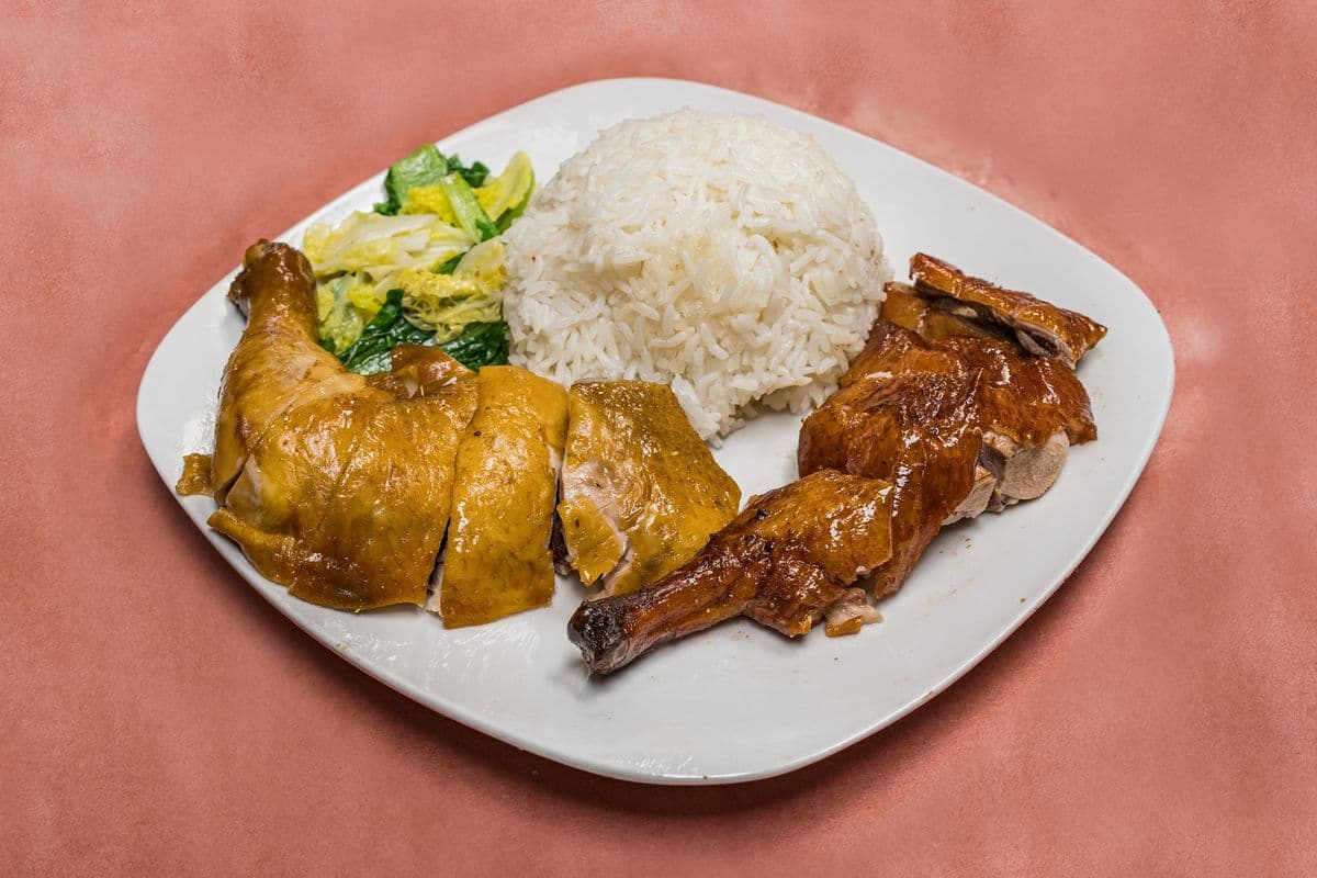 BBQ Duck and Chicken Leg with Rice