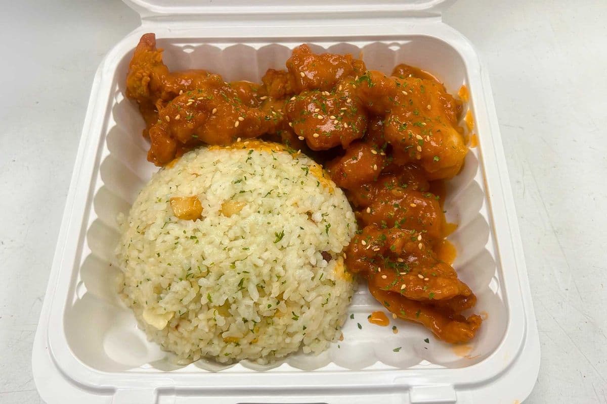 Garlic Butter Fried Rice & Spicy-sweet Miso Fried Chicken