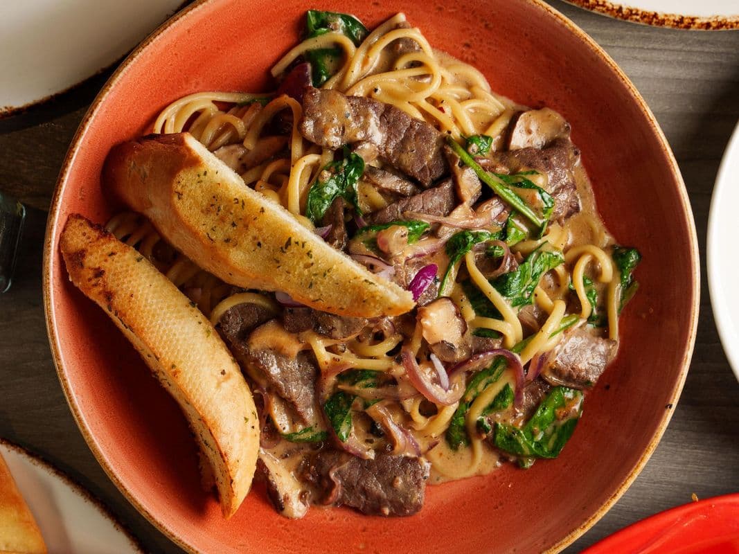 Steak and Mushroom Linguine