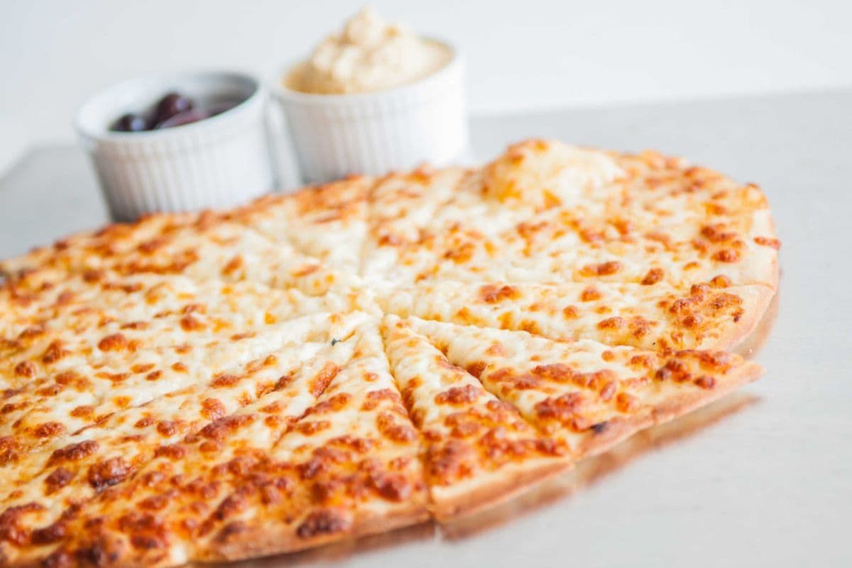 Hummus and Flatbread Pizza