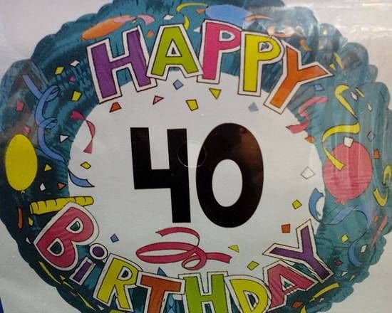 18" Round Foil Balloons (40th Birthday)
