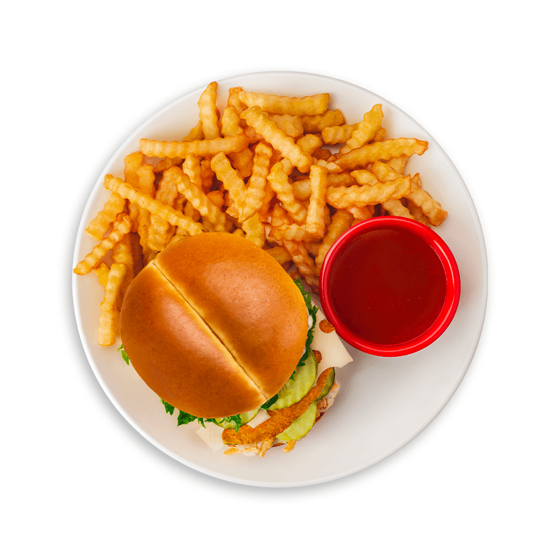 Burger cornichons poulet frit / Fried chicken pickle burger