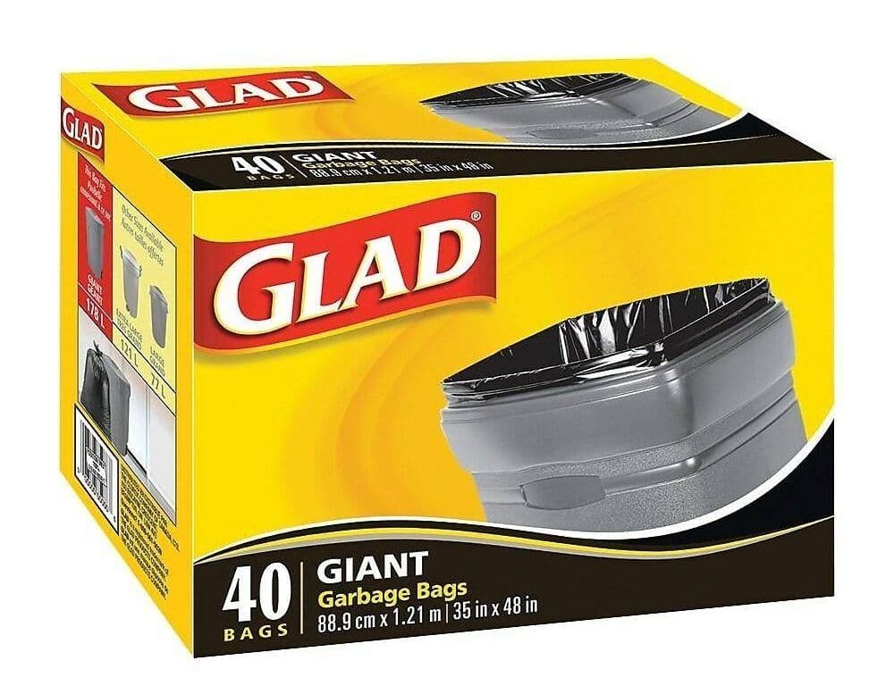 GLAD GARBAGE BAGS 40 SACS