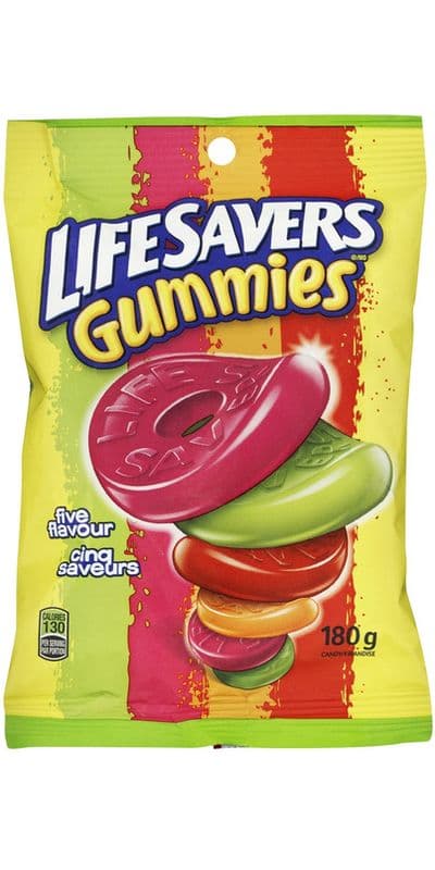 Lifesaver Bonbons  Gélifiés Cinq Saveurs 180g/ Lifesavers Gummies Five Flavors 180g