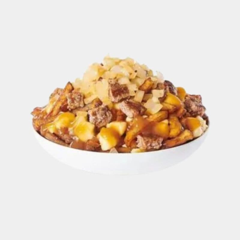 Poutine boeuf haché et oignons frits / Ground Beef and Crispy Onion Poutine