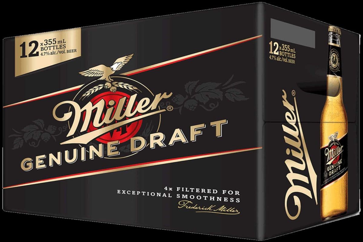 Miller Genuine Draft (12 Bottles) (1 x 341ML)