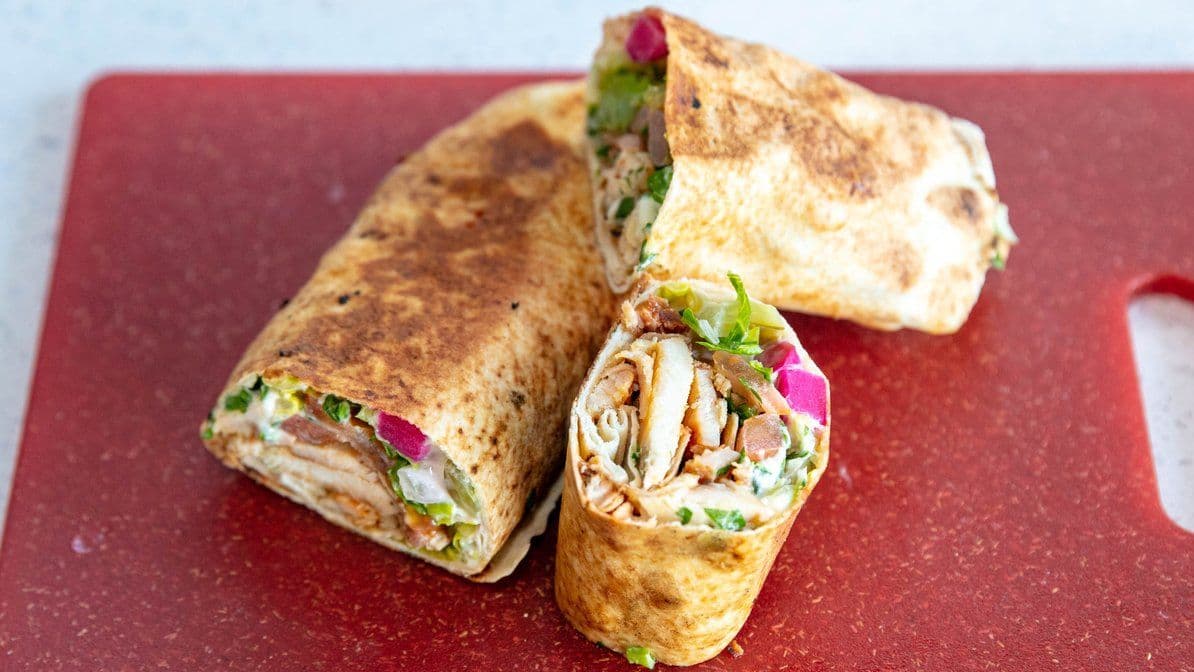 Chicken Shawarma Wrap Pita Bread