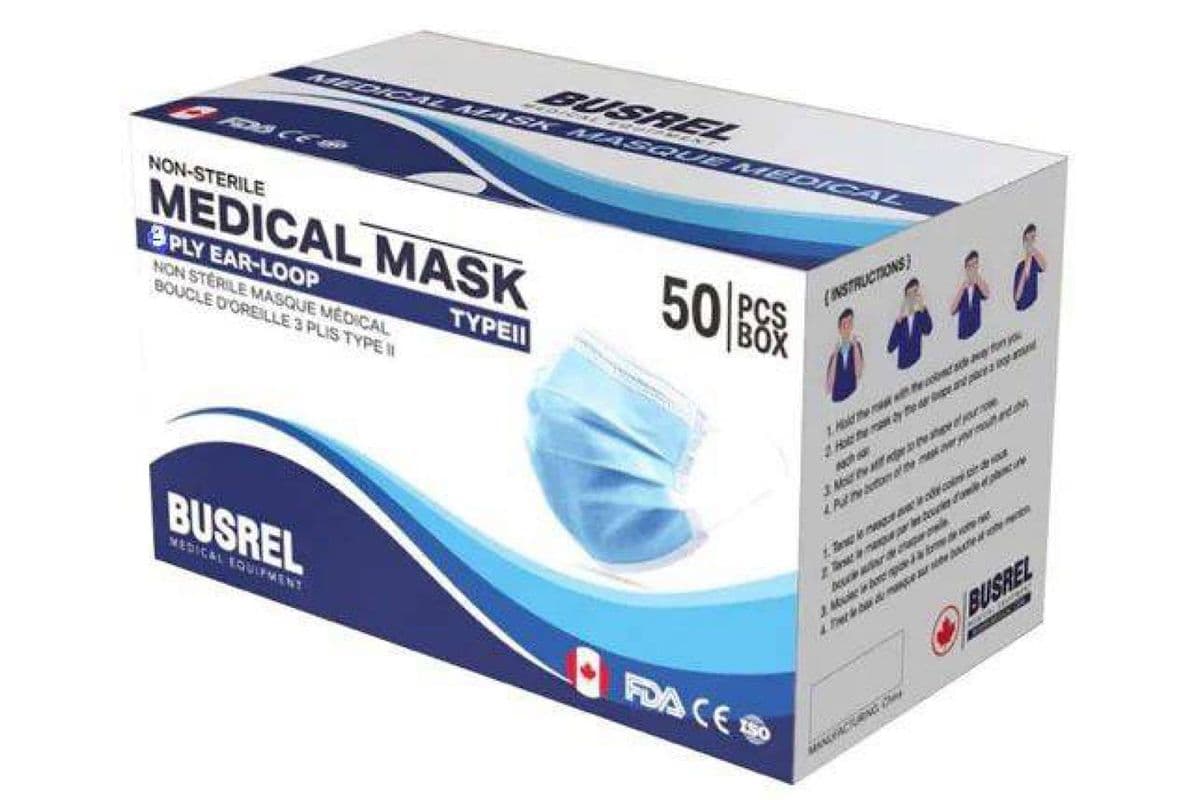 Masques médicales 3 plis Type II / Medical mask 3 ply Type II (50)