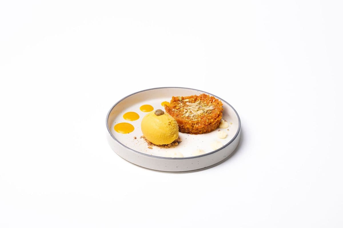 Carrot Halwa with Mango Ice Cream