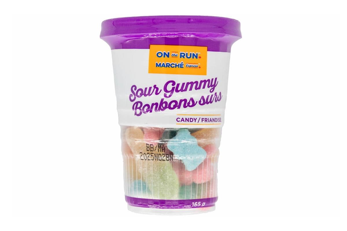 Marché Express Gobelet de Bonbons sûrs en gelé (165g) 77385 / On The Run Sour Gummy Candy Cup (165g) 77385andy Cup (165g) 77385