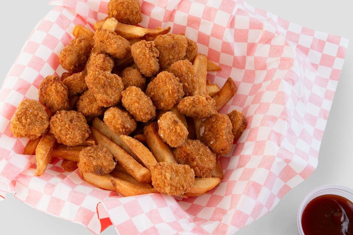 Chicken popcorn with Fries