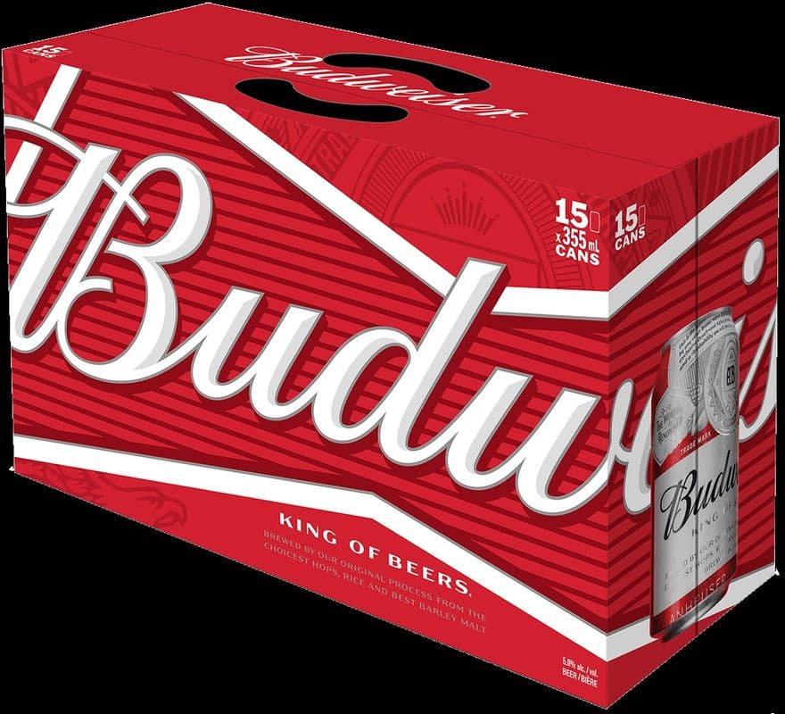 Budweiser (15 Pack Bottles) (15 x 341 ml Bottles)