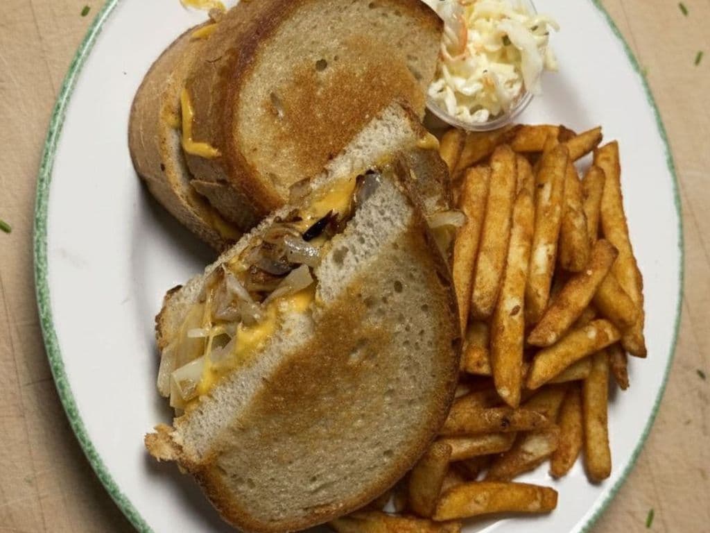 Sauteed Fried Onion Grilled Cheese Sandwich