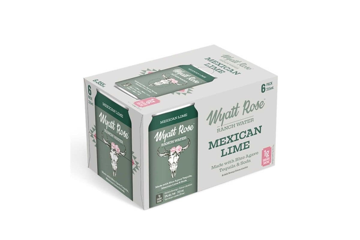 Wyatt Rose Ranch Water Mexican Lime (6 Cans) (1 x 6x355ML)