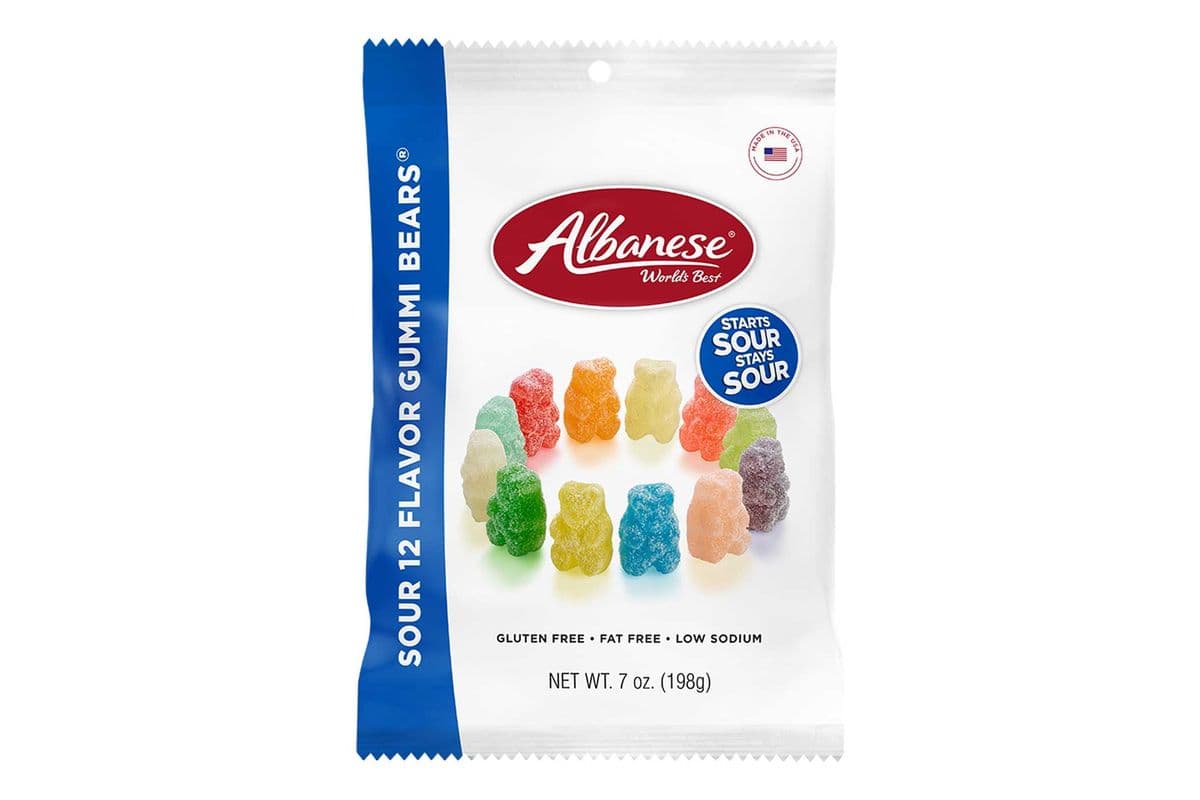 Albanese Sour 12 Flavour Gummy Bears (198 Grams)
