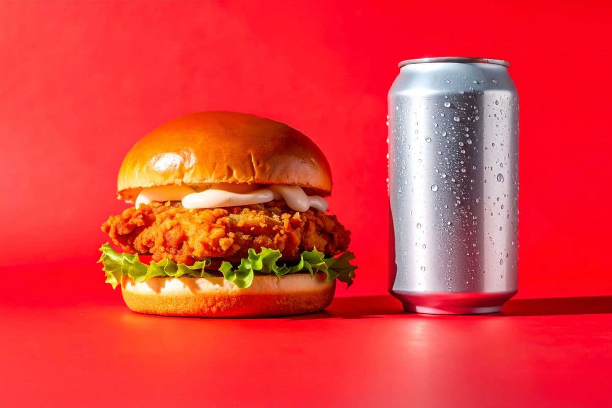 Original Chicken Burger and Canned Drink Combo