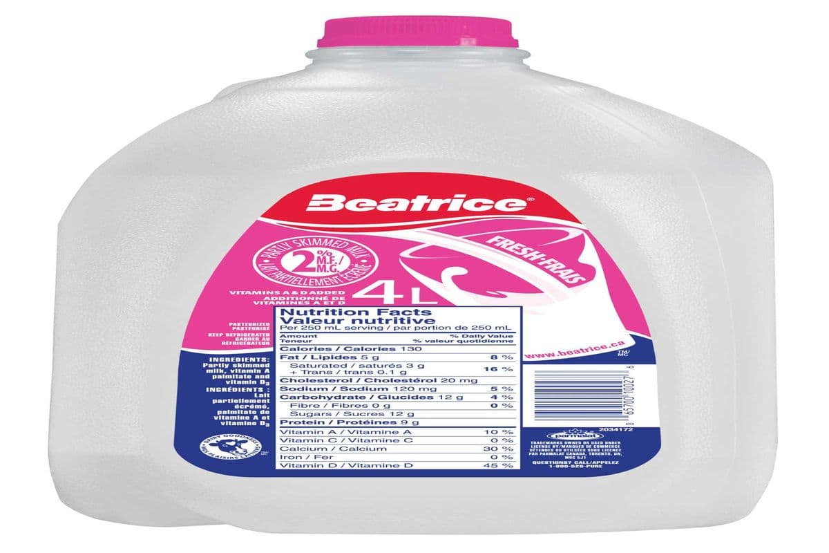 Beatrice - 2% Partly Skimmed Milk 4L