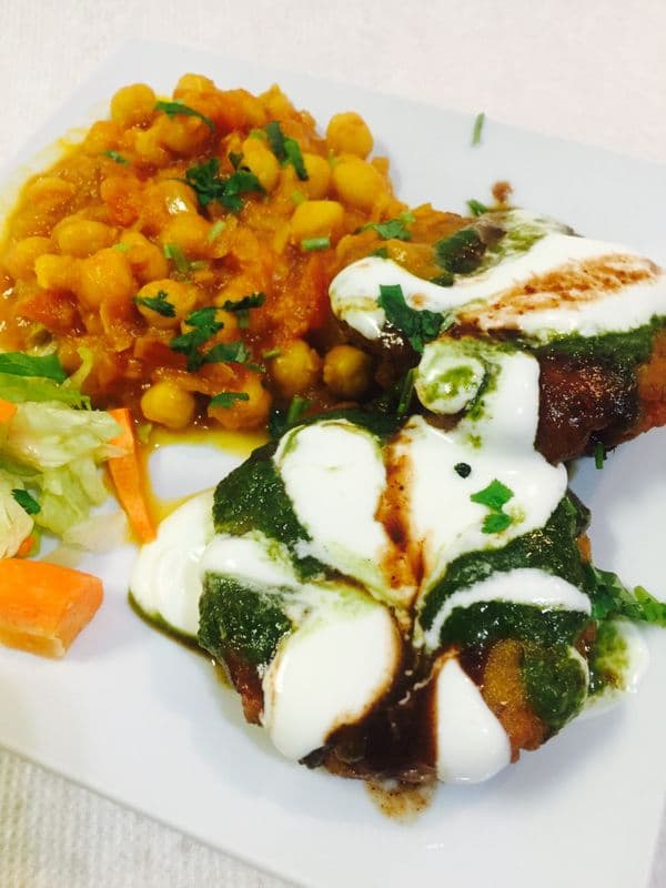 Potato and Pea Cakes (Aloo tikki Chaat)