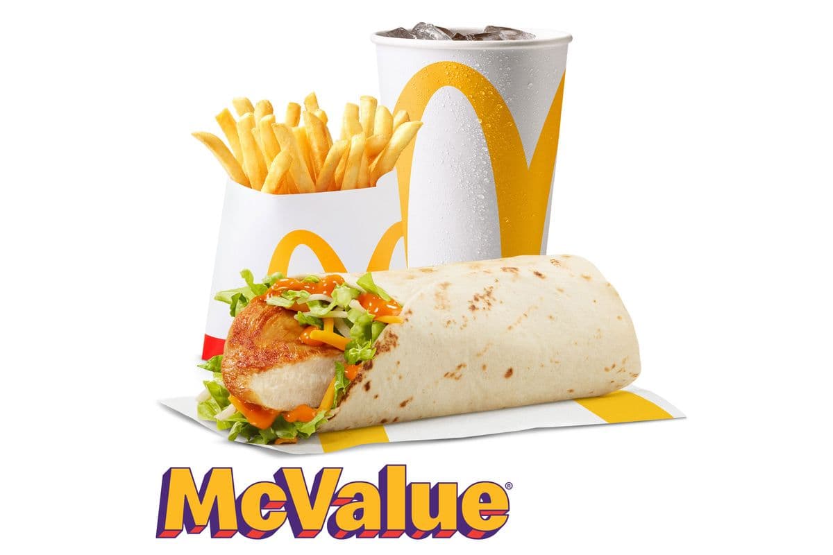 Spicy Buffalo Snack Wrap w/ Grilled Chicken McValue Meal [480-630 Cals]