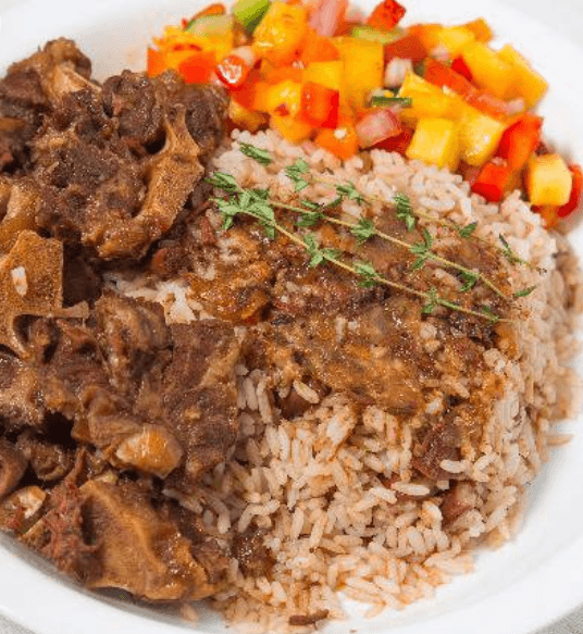 Oxtail with Rice and Peas