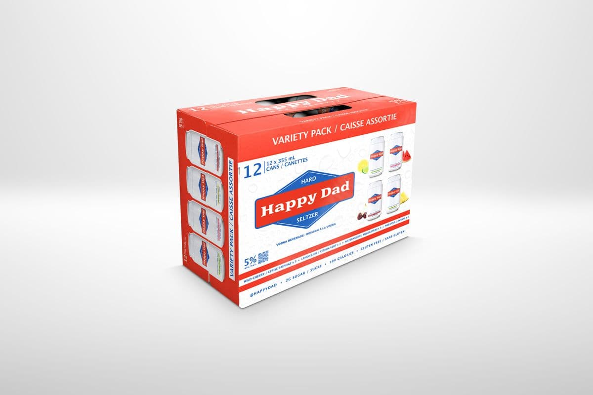 Happy Dad Hard Seltzer Variety Pack (12 x 355 ml)