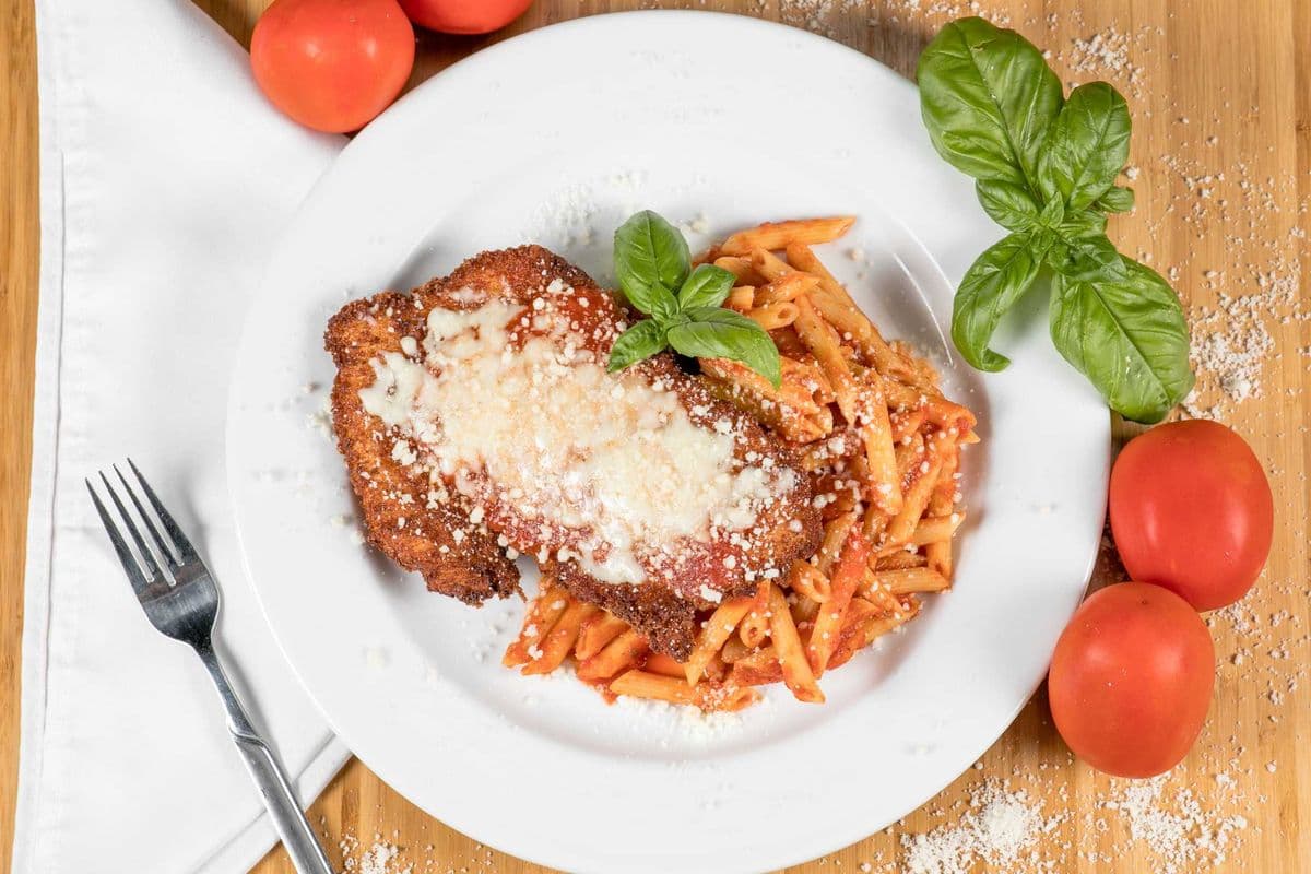 Veal Parmigiana with Side Pasta