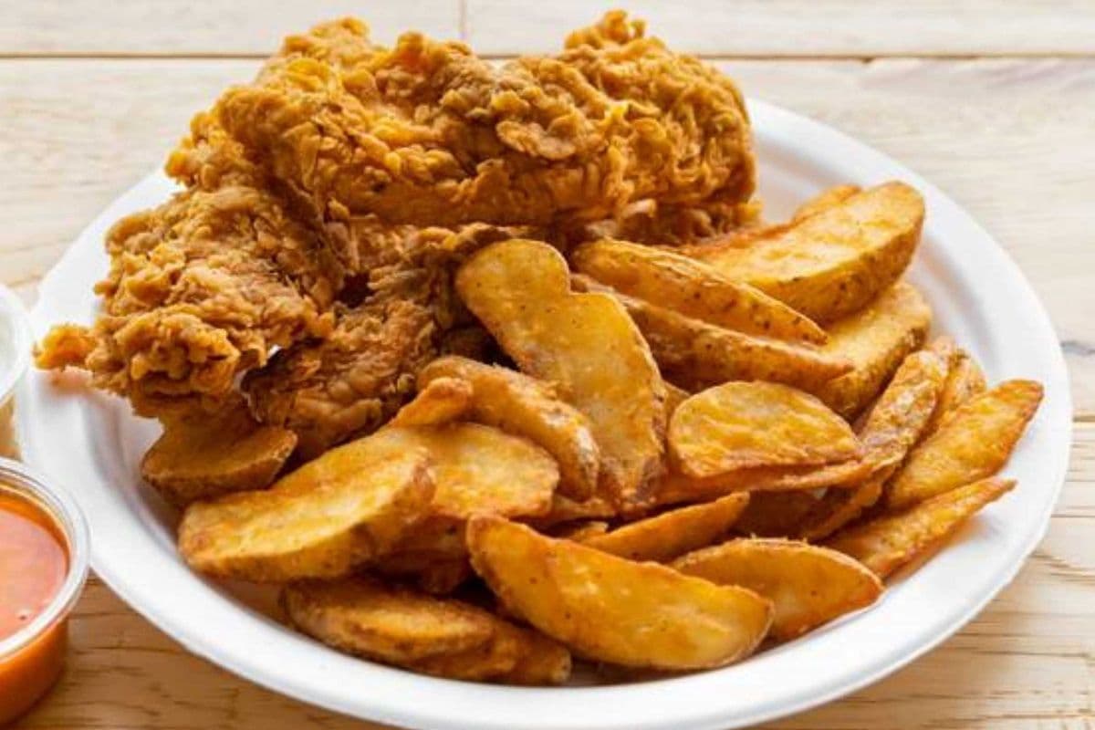 Crispy Chicken on Wedges