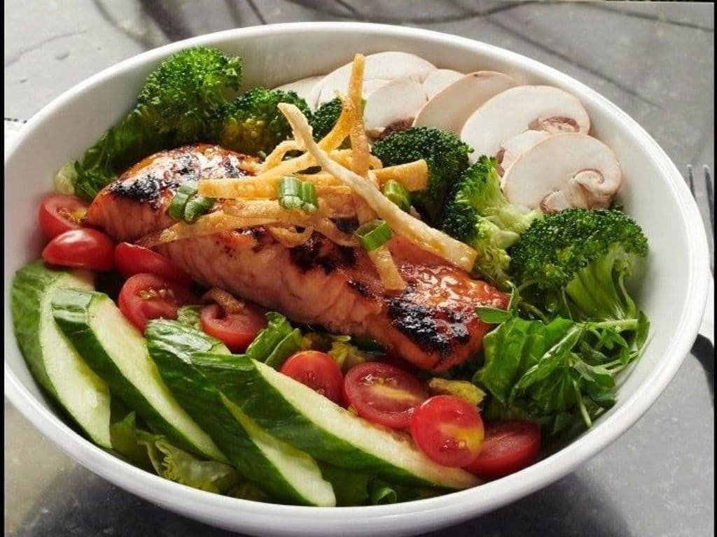 Teriyaki Salmon Salad Bowl