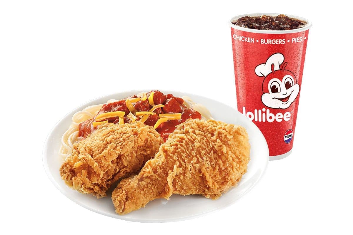 2pc Jolly Crispy Chicken w/ Jolly Spaghetti and Drink