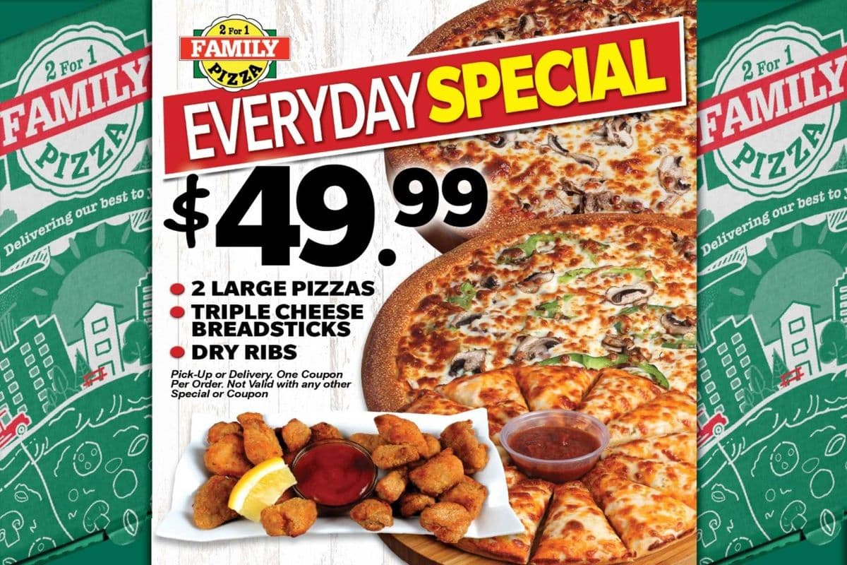 Everyday Special with Two Large Pizzas