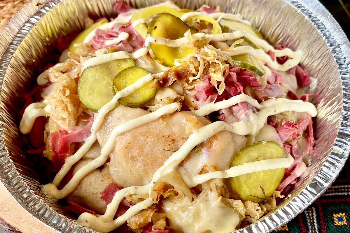Reuben Pierogi Bake