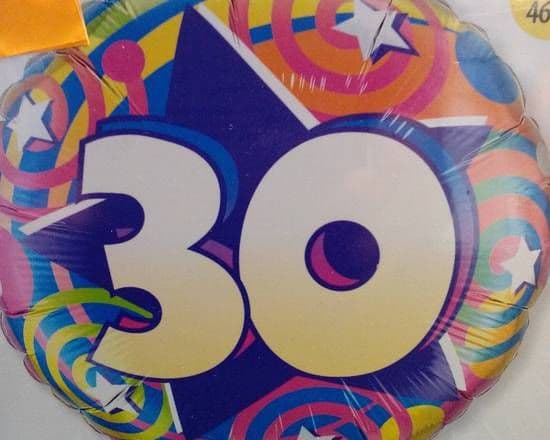 18" Round Foil Balloon (30th Birthday)